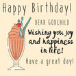 Milkshake Happy Birthday Godchild Wishing You Joy And Happiness Confetti-exploding Greetings Card