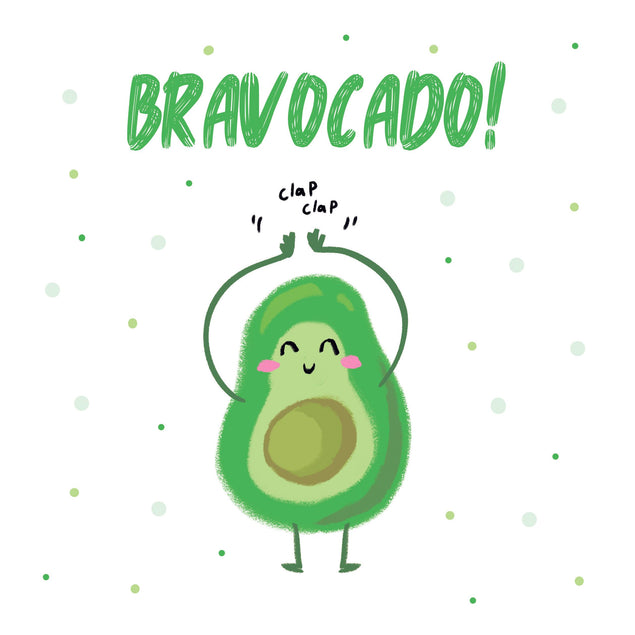 Bravocado Clapping Avocado Confetti-exploding Greetings Card – Boomf