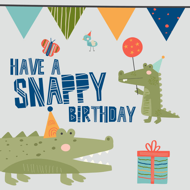 Crocodile Alligator Snappy Birthday Confetti-exploding Greetings Card