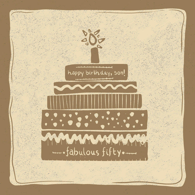 Cake Happy 50th Birthday Son Confetti-exploding Greetings Card