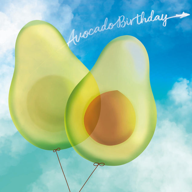 Ballons Avocado Birthday Confetti-exploding Greetings Card
