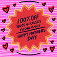 Hugs And Kisses Today Only Mother's Day Confetti-exploding Greetings Card
