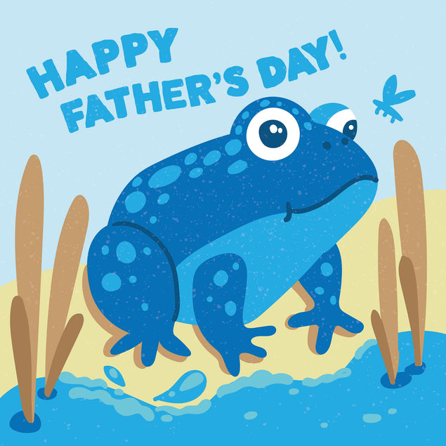 Father's Day Blue Frog Confetti-exploding Greetings Card