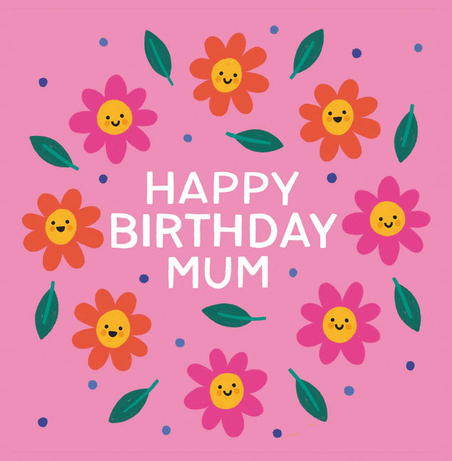 Happy Birthday Mum Cute Flowers Confetti-exploding Greetings Card