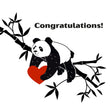 Black Panda With Heart Congratulations Confetti-exploding Greetings Card
