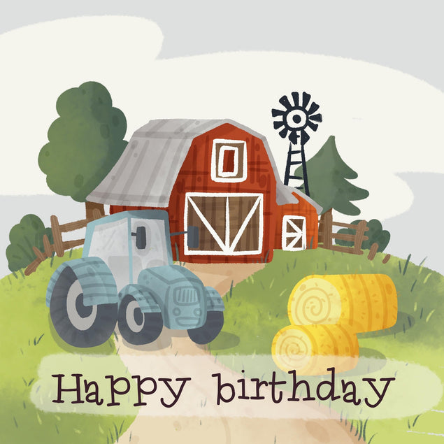 Beautiful Farm Happy Birthday Confetti-exploding Greetings Card