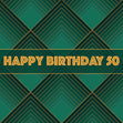 Happy 50th Birthday Green Squares Confetti-exploding Greetings Card