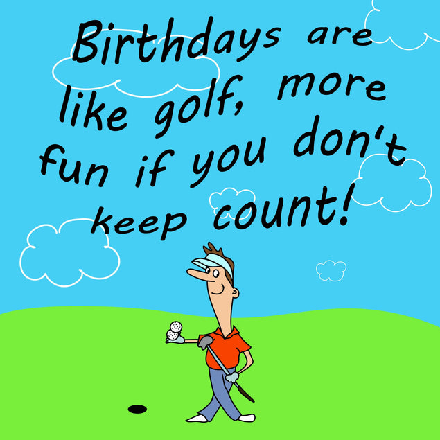 Birthdays Are Like Golf Happy Birthday Confetti-exploding Greetings Card