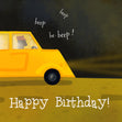 Yellow Car Happy Birthday Beep Beep Confetti-exploding Greetings Card