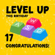 Level Up This Birthday Happy 17th Birthday Confetti-exploding Greetings Card