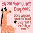 Cute Pink Themed Giraffe Valentine's Confetti-exploding Greetings Card