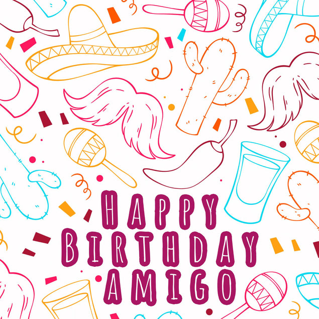 Happy Birthday Amigo Confetti-exploding Greetings Card