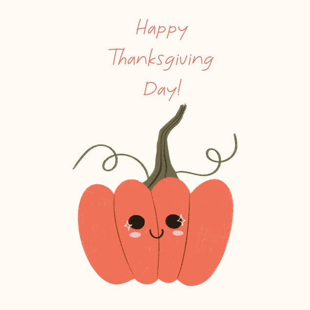 Cute Pumpkin Happy Thanksgiving Day Confetti-exploding Greetings Card