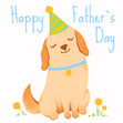 Happy Father's Day Golden Retriever And Dandelions Confetti-exploding Greetings Card