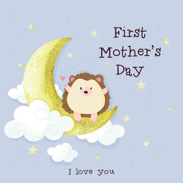 Cute Hedgehog Happy First Mother's Day Confetti-exploding Greetings Card