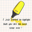 Yellow Highlighter Thank You Tutor Confetti-exploding Greetings Card
