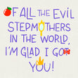 Happy Birthday Stepmum Evil Stepmother Confetti-exploding Greetings Card