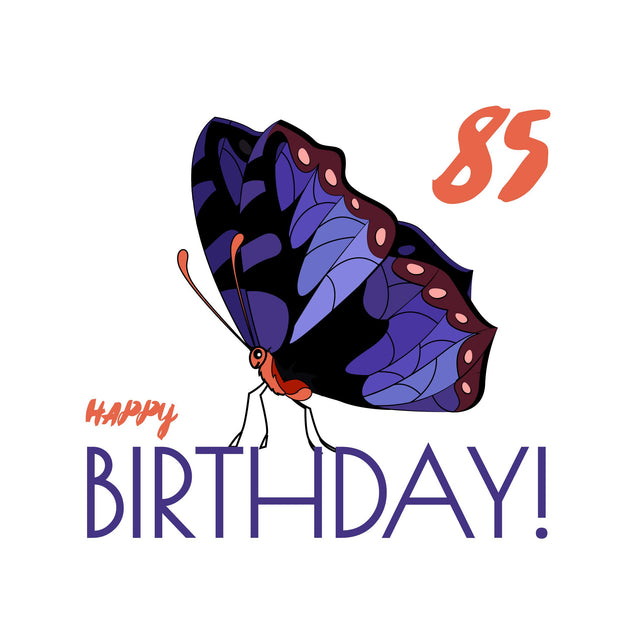 Blue Butterfly 85th Birthday Confetti-exploding Greetings Card