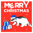 Badger With Gifts Merry Christmas Confetti-exploding Greetings Card