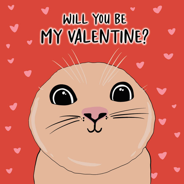 Cute Cat Will You Be My Valentine Confetti-exploding Greetings Card