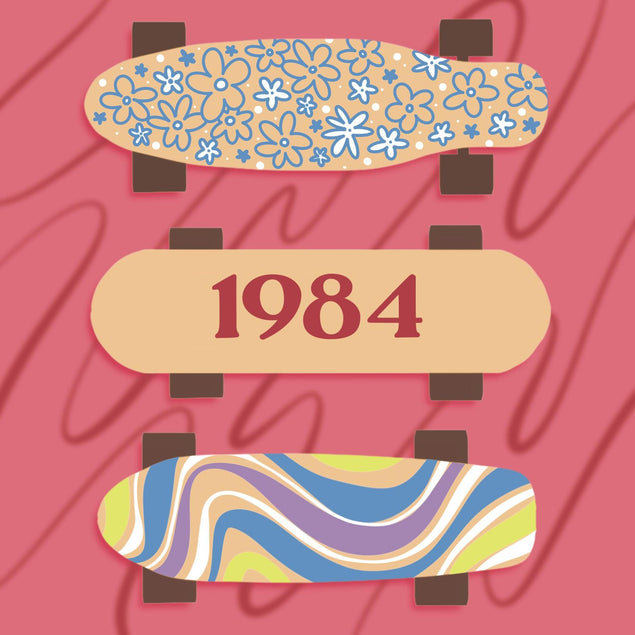 Happy Birthday 1984 Skateboard Confetti-exploding Greetings Card