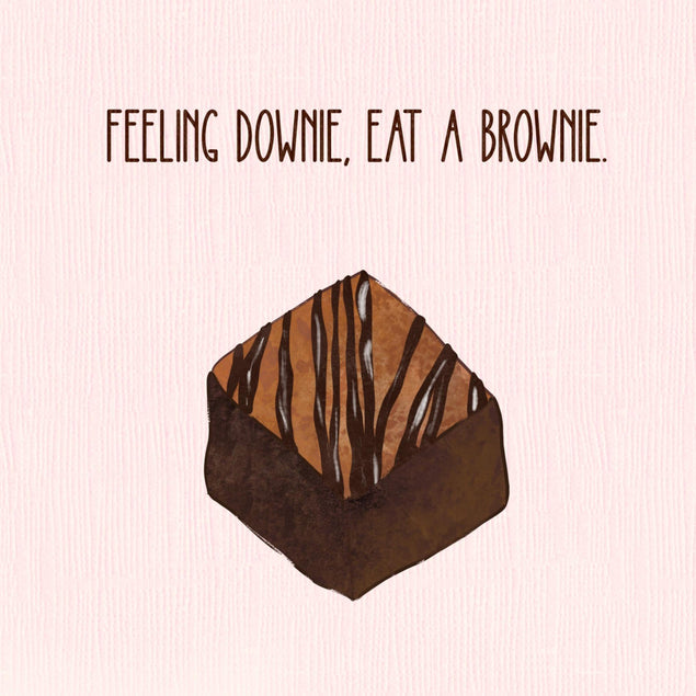 Feeling Downie, Eat A Brownie Confetti-exploding Greetings Card
