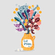 For Mum Flower Bouquet And A Cat Confetti-exploding Greetings Card