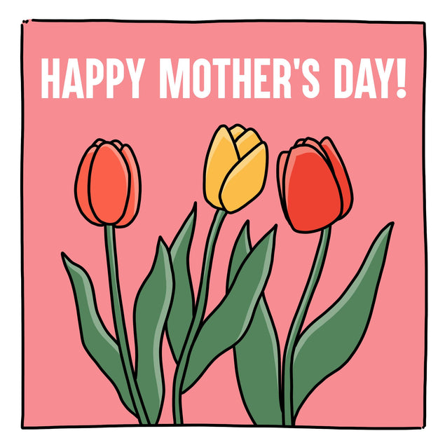 Multicoloured Tulips Happy Mother's Day Confetti-exploding Greetings Card