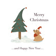Merry Christmas And Happy New Year Cute Labrador Puppy And Christmas Tree Confetti-exploding Greetings Card