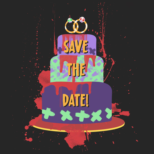 Halloween Wedding Invitation Cake Confetti-exploding Greetings Card