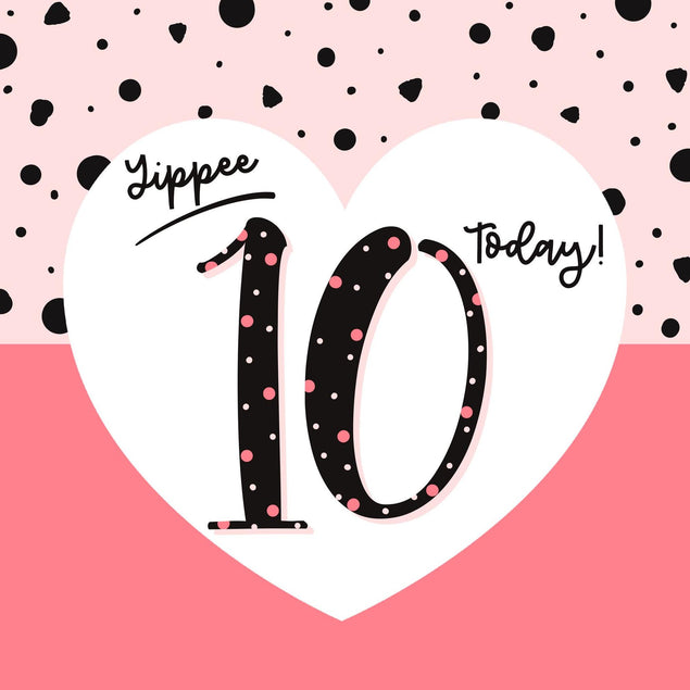 Yippee 10 Today! Birthday Confetti-exploding Greetings Card