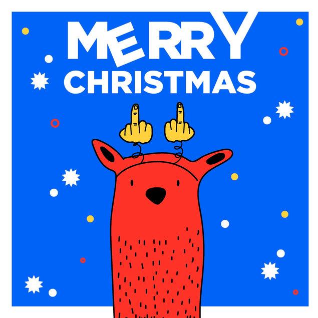 Merry Christmas Funny Deer Confetti-exploding Greetings Card