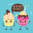 Are You Ready For A Party Cute Cupcakes Happy Birthday Confetti-exploding Greetings Card