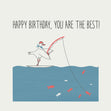 Fishing Seagull Happy Birthday The Best Confetti-exploding Greetings Card