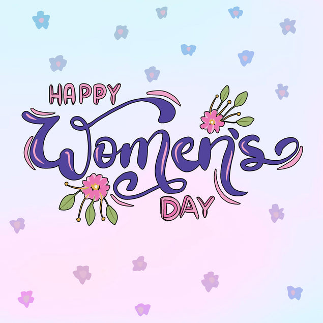 Happy Women?s Day Pink Flowers Confetti-exploding Greetings Card