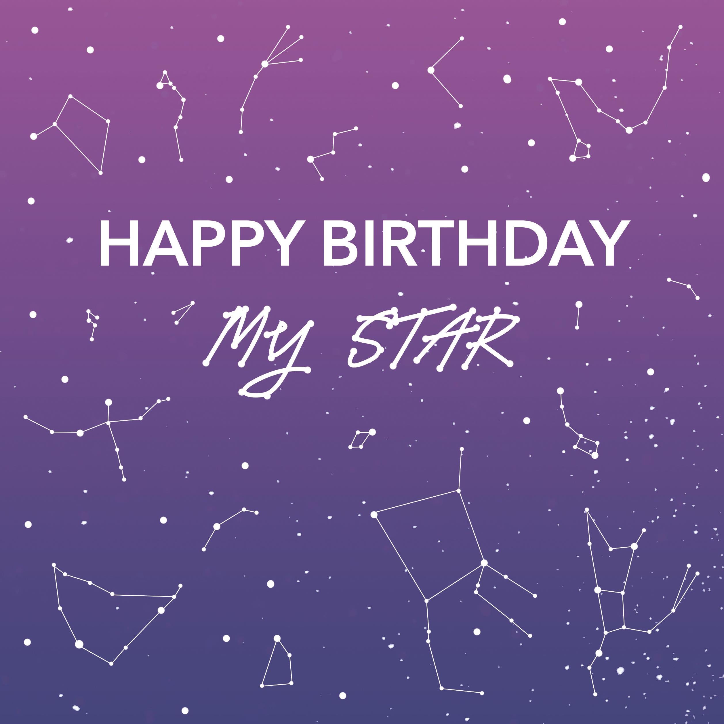 Happy Birthday Constellations Confettiexploding Greetings Card Boomf