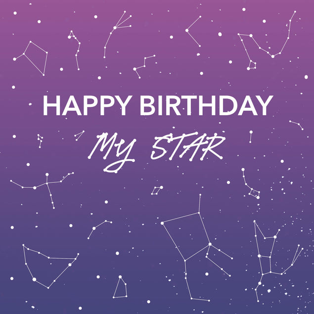 Happy Birthday Constellations Confetti-exploding Greetings Card