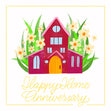 Happy Home Anniversary Flowers Confetti-exploding Greetings Card