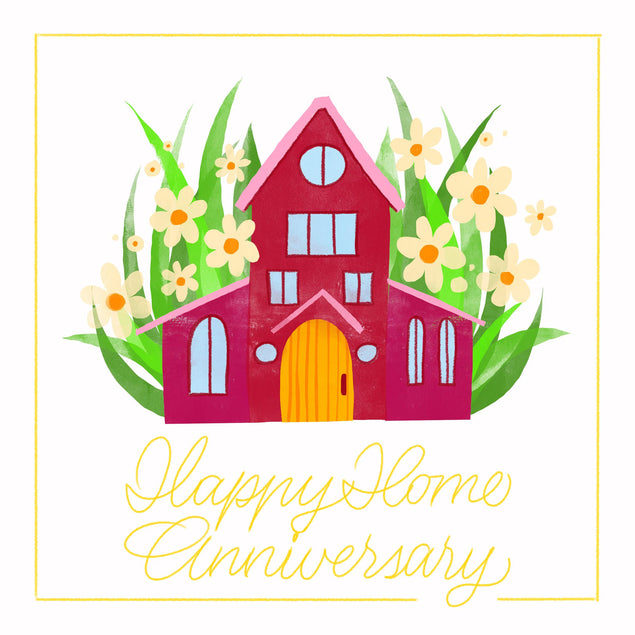 Happy Home Anniversary Flowers Confetti-exploding Greetings Card