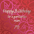 Happy 70th Birthday Mum Red Roses Confetti-exploding Greetings Card