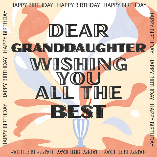 Milkshake Happy Birthday Granddaughter Confetti-exploding Greetings Card