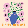 Vase With Beautiful Pink Flowers Bithday Confetti-exploding Greetings Card