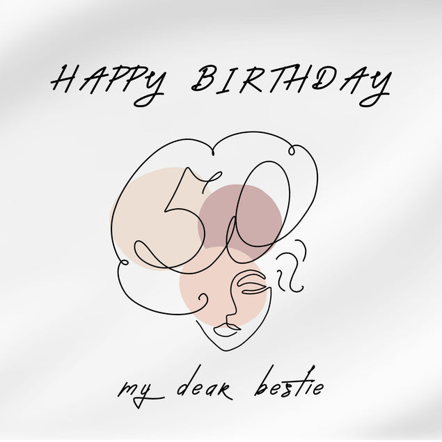 50th Exploding Happy 50th Birthday Bestie Elegant Woman Confetti-exploding Greetings ...