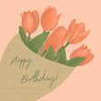 Tulip Bouquet Happy Birthday Confetti-exploding Greetings Card
