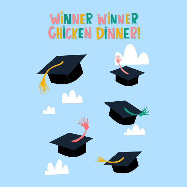 Winner Winner Chicken Dinner Graduation Confetti-exploding Greetings Card