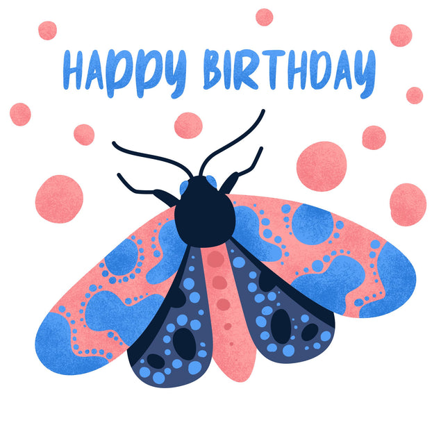 Polka Dot Butterfly Birthday Confetti-exploding Greetings Card