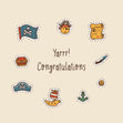 Congratulations Cute Pirate Stuff Confetti-exploding Greetings Card