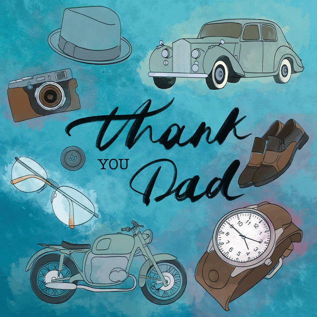 Thank You Dad Stylish Confetti-exploding Greetings Card