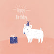 Happy Birthday Bull Terrier Confetti-exploding Greetings Card