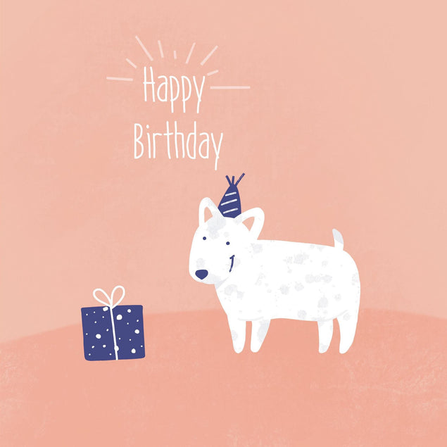 Happy Birthday Bull Terrier Confetti-exploding Greetings Card